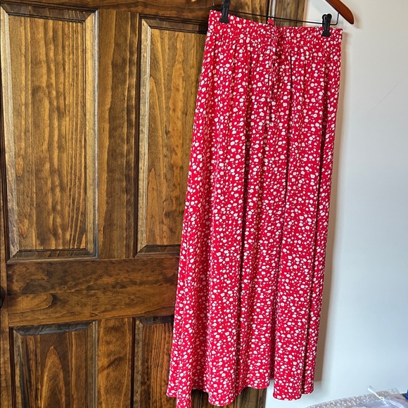 bluetime Dresses & Skirts - Floral Red Maxi Skirt